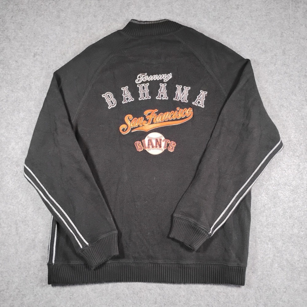 Tommy Bahama San Francisco Giants MLB Quarter Zip Pullover Black Mens Medium